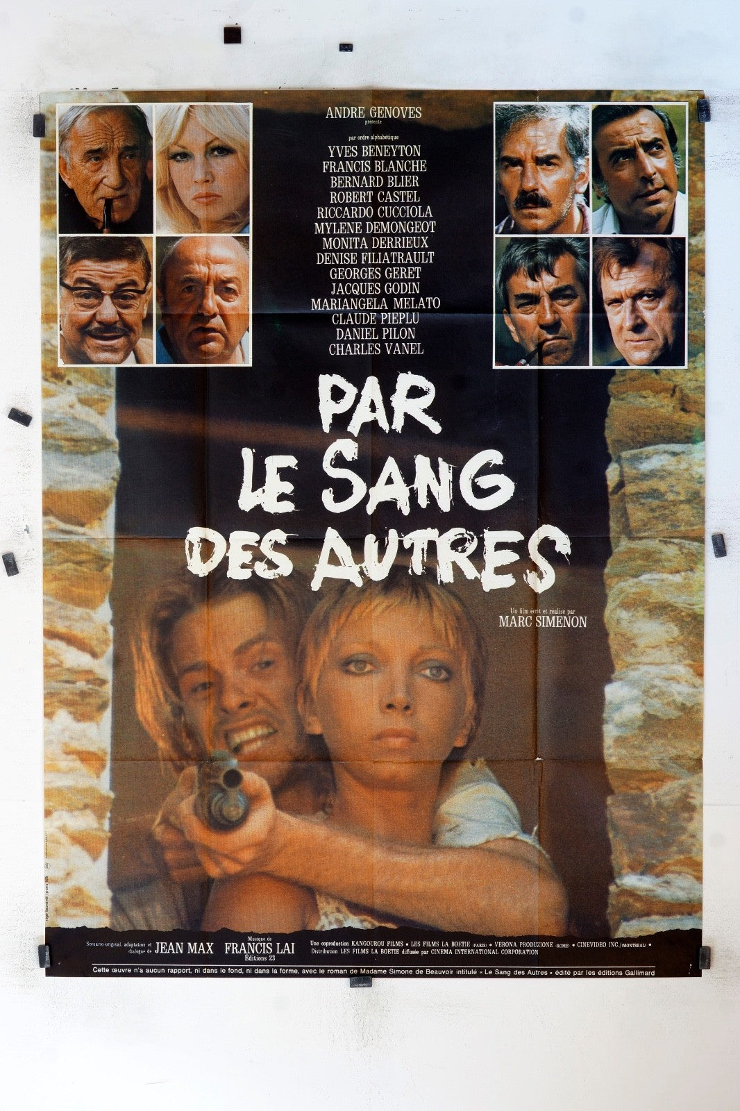 PAR LE SANG DES AUTRES YVES BENEYTON MOVIE POSTER ORIGINAL 120x160