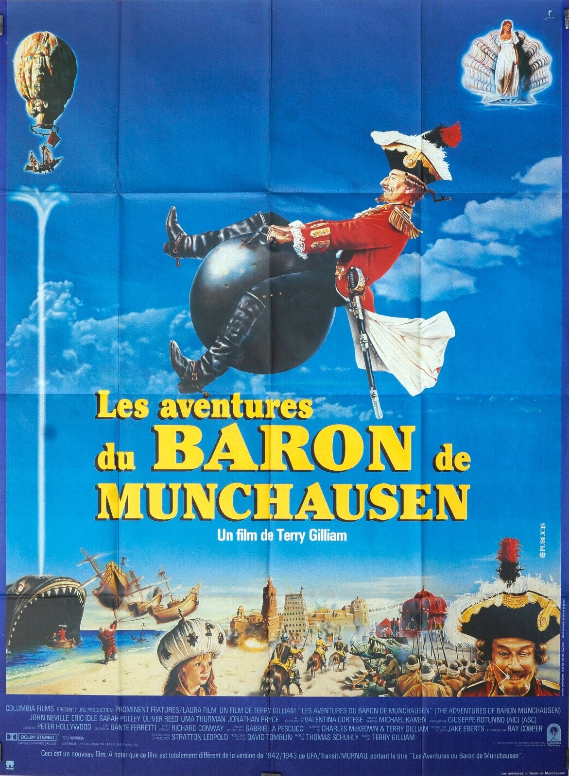 LES AVENTURES DU BARON MUNCHAUSEN  movie poster ORIGINAL 120x160 TERRY GILLIAN
