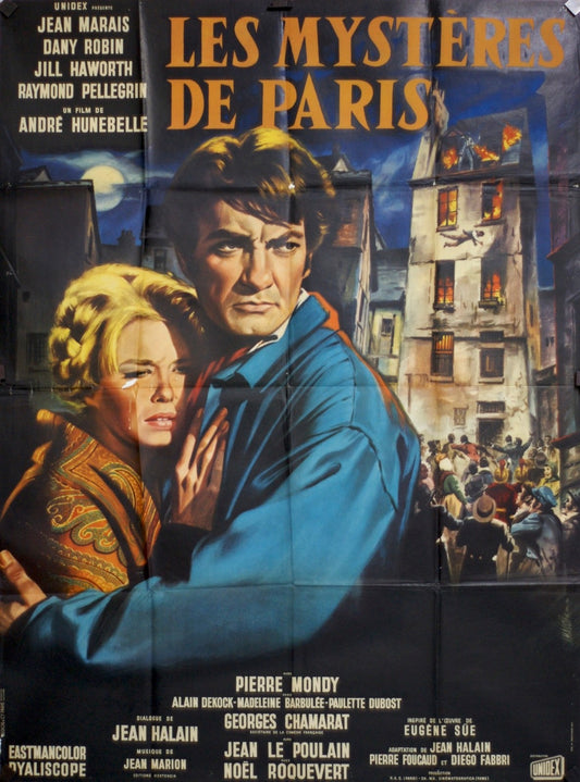 LES MYSTÈRES DE PARIS JEAN MARAIS movie poster ORIGINAL 120x160