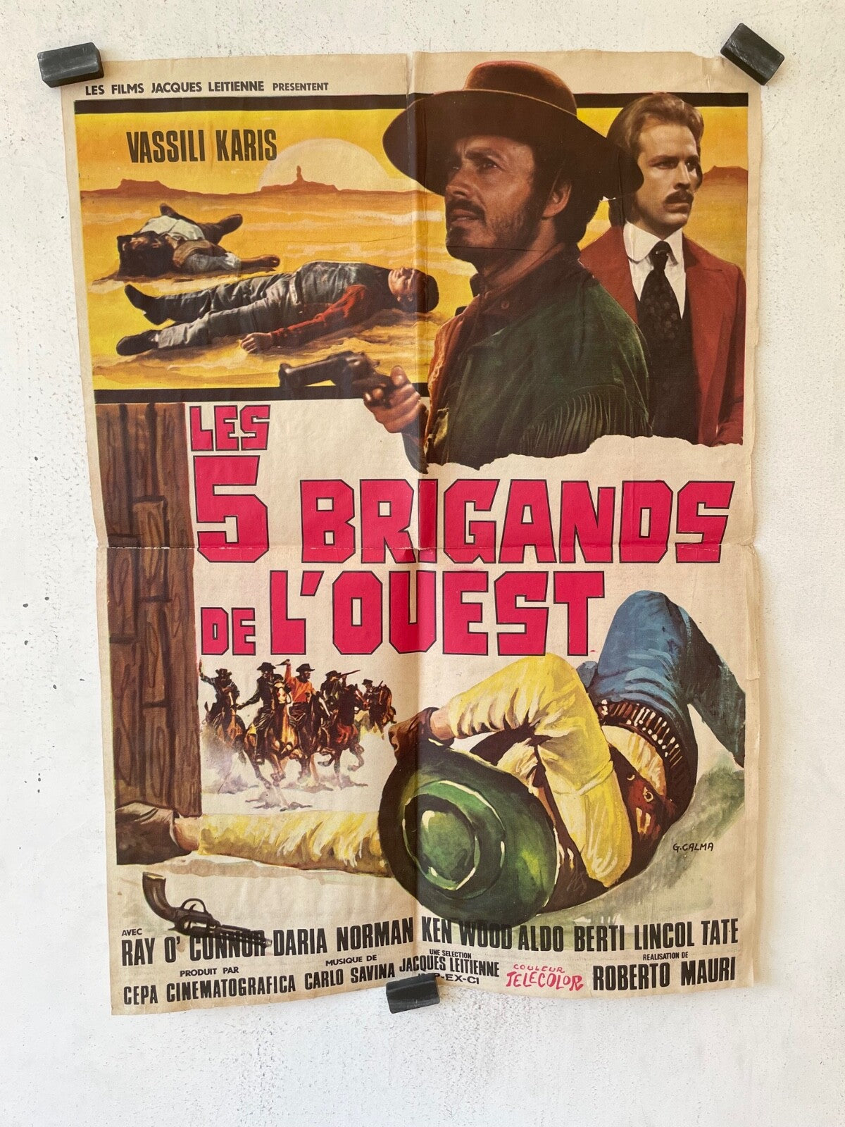 LES 5 BRIGANDS DE L’OUEST MOVIE POSTER ORIGINAL (60X80) RAY O’CONNOR – DARIA
