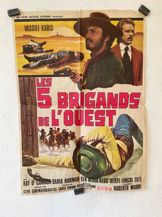 LES 5 BRIGANDS DE L’OUEST MOVIE POSTER ORIGINAL (60X80) RAY O’CONNOR – DARIA
