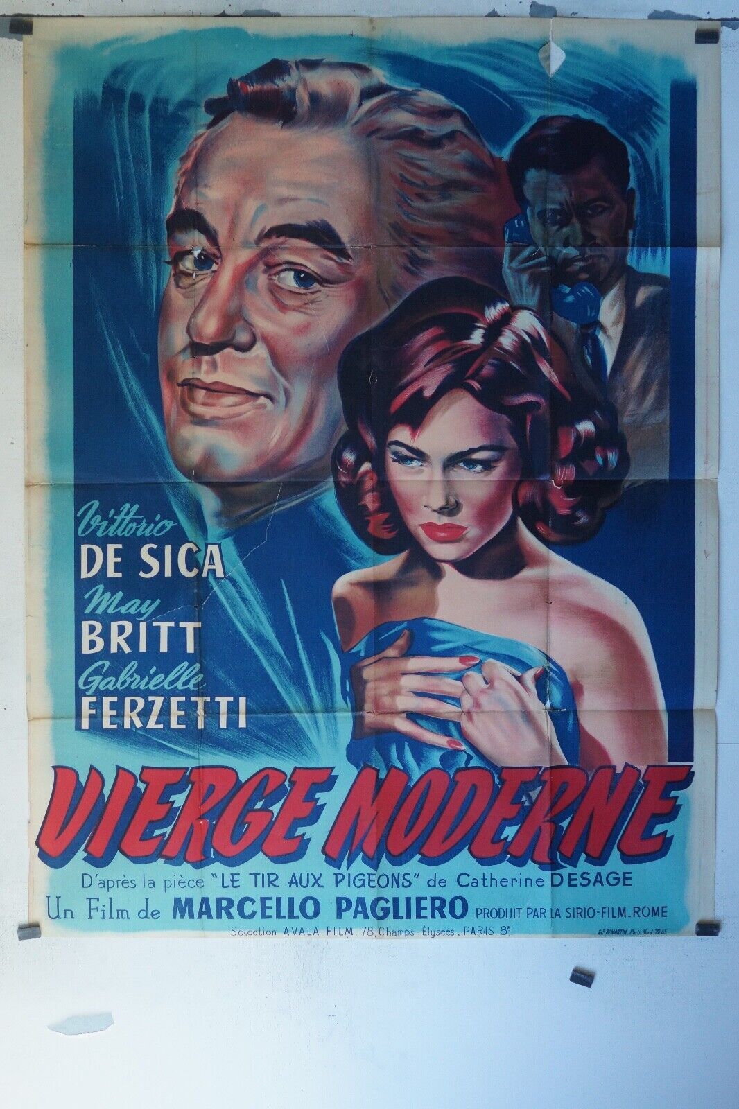 VIERGE MODERNE MOVIE POSTER ORIGINAL 120x160 VITTORIO DE SICA