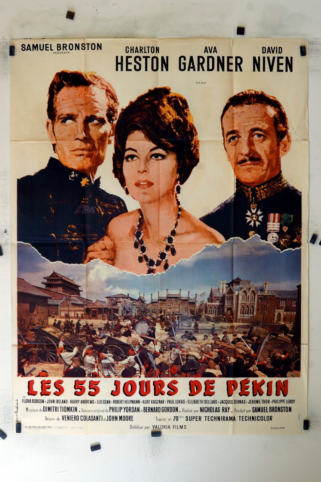 LES 55 JOURS DE PÉKIN CHARTON HESTON MOVIE POSTER ORIGINAL 120x160