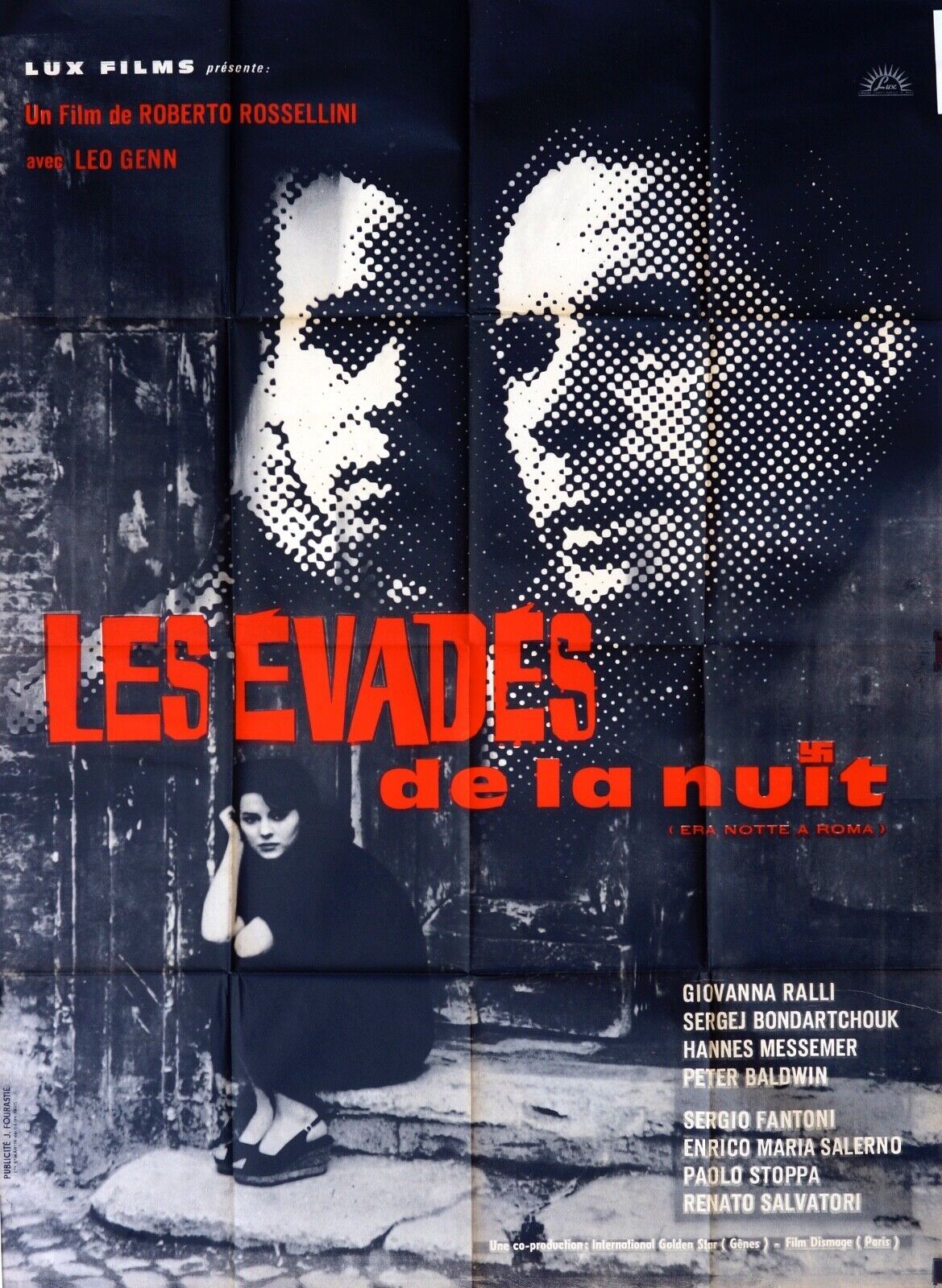 LES ÉVADÉS DE LA NUIT ORIGINAL MOVIE POSTER 120x160 GIOVANNA RALLI