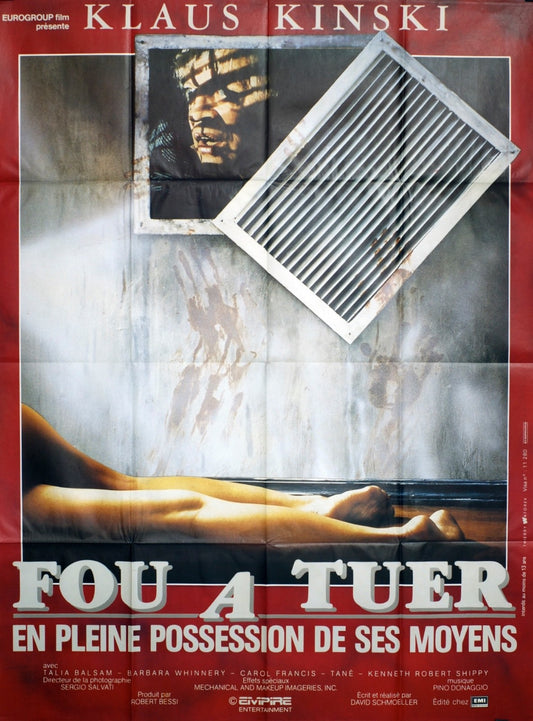 FOU À TUER KLAUS KINSKI MOVIE POSTER ORIGINAL 120x160