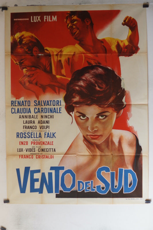 VENTO DEL SUD (1955) MOVIE POSTER ORIGINAL120x160 RENATO SALVATORI, CLAUDIA