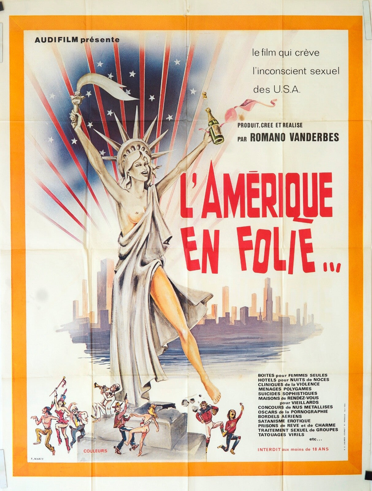 DESCENTE AUX ENFERS MOVIE POSTER ORIGINAL 120x160 CLAUDE BRASSEUR