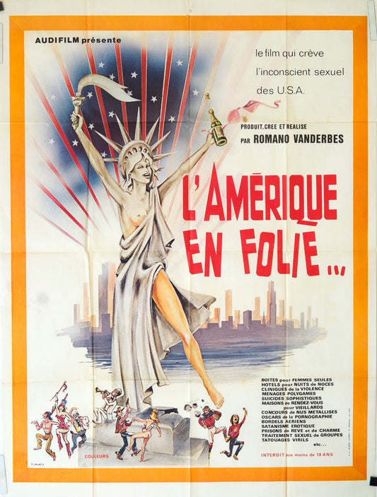 DESCENTE AUX ENFERS MOVIE POSTER ORIGINAL 120x160 CLAUDE BRASSEUR