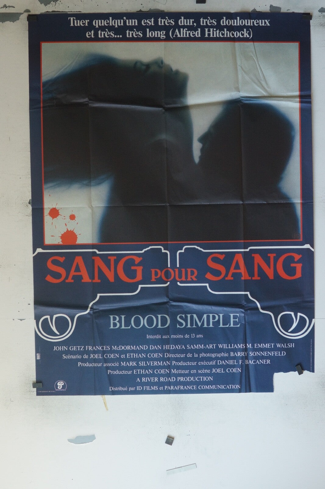 SANG POUR SANG POSTER ORIGINAL 120x160 JOEL COEN