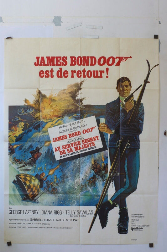 JAMES BOND 007 EST DE RETOUR MOVIE POSTER ORIGINAL 120x160 GEORGE LAZENBY