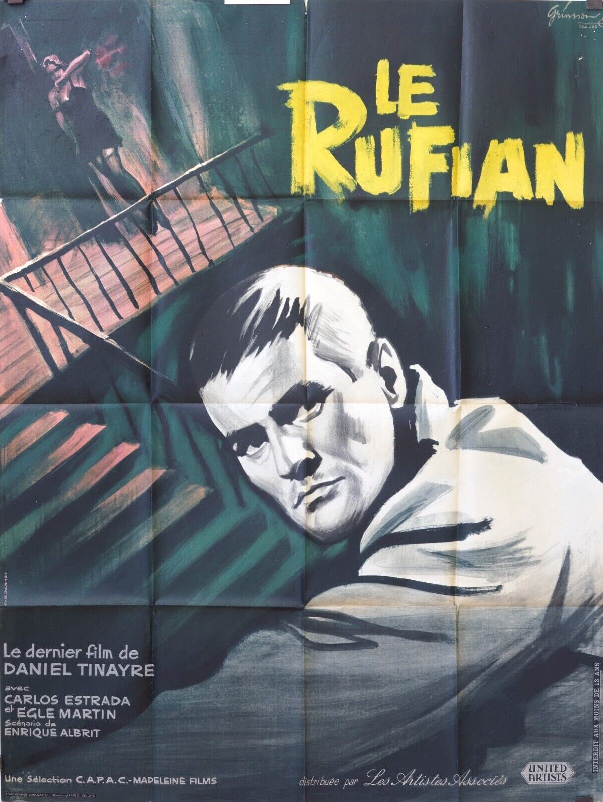 LE RUFIAN MOVIE POSTER ORIGINAL 120x160 DERRICK DE MARNEY