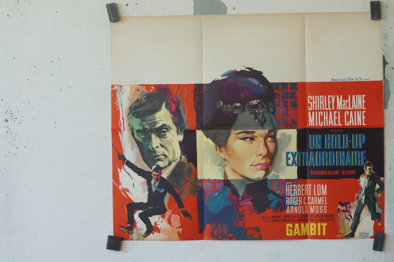 UN HOLD-UP EXTRAORDINAIRE, BELGIAN MOVIE POSTER ORIGINAL 49X58 SHIRLEY MACLAINE,