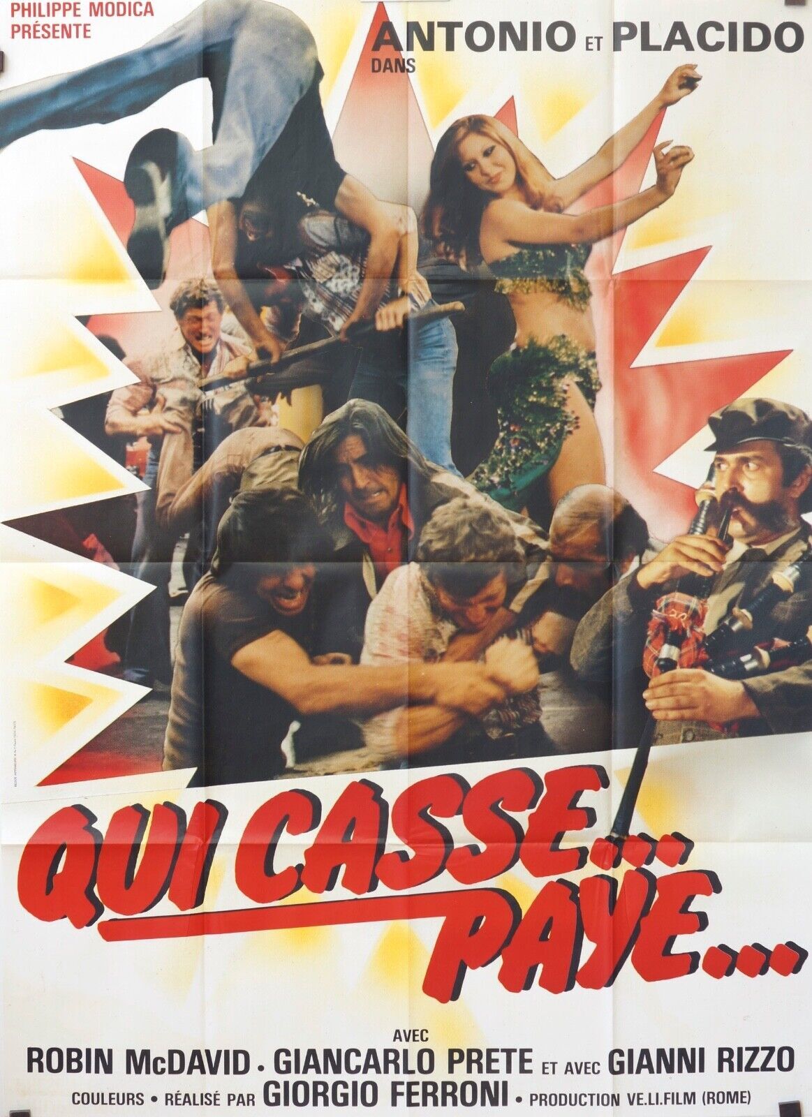 QUI CASSE…PAYE… ORIGINAL MOVIE POSTER 120x160 SU TIEN
