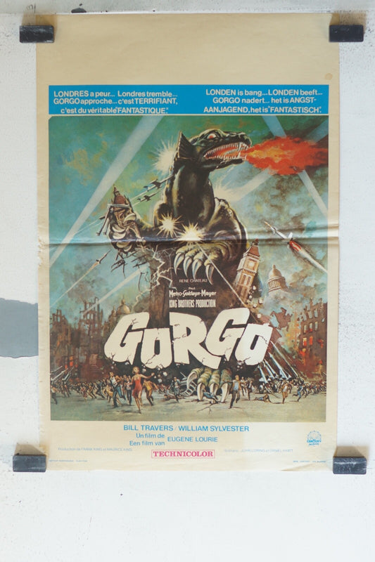 GORGO (belge) MOVIE POSTER ORIGINAL 54x36 Bill Travers , William Sylvester 
