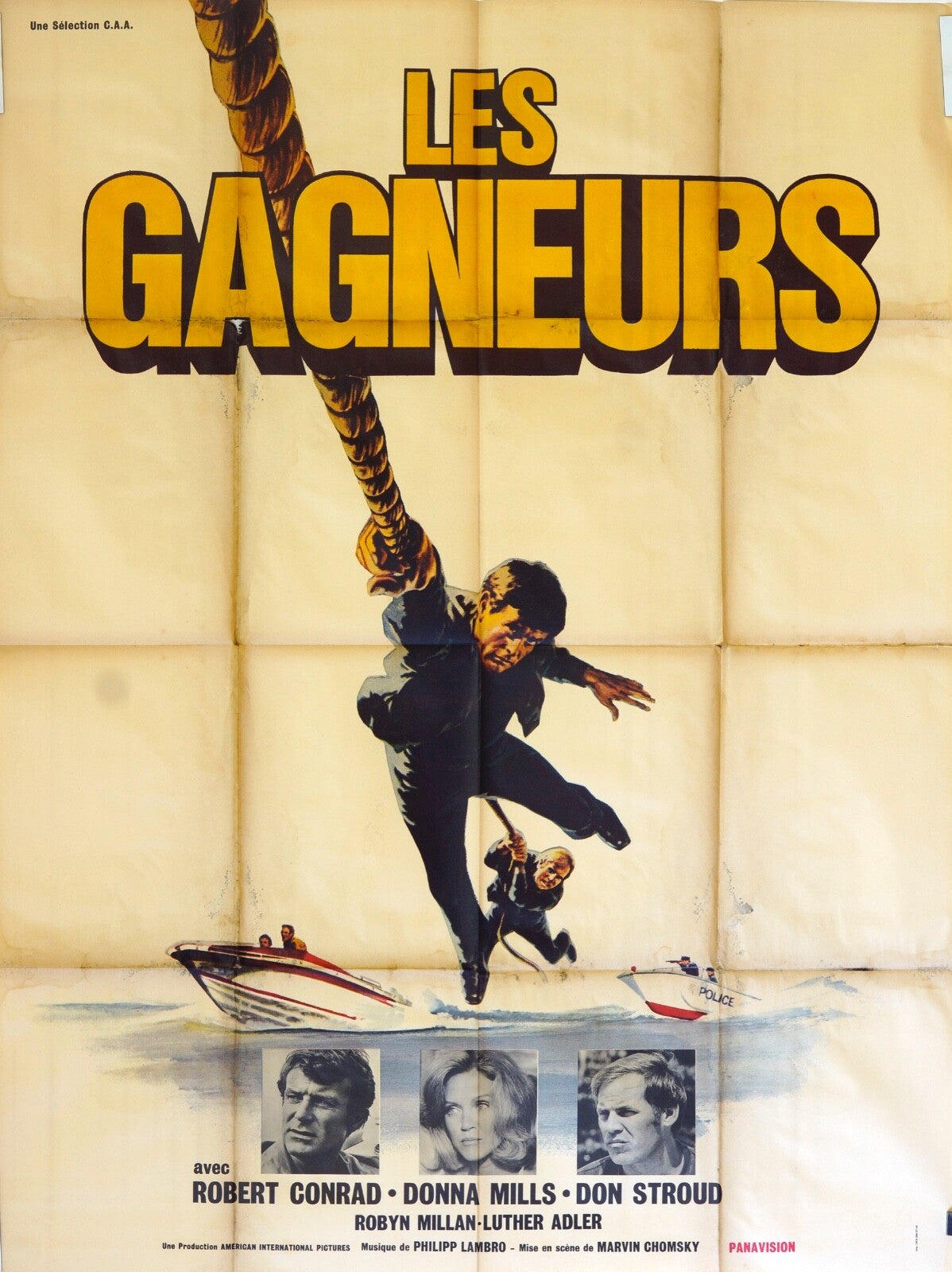 LES GAGNEURS MOVIE POSTER ORIGINAL (120X160) ROBERT CONRAD