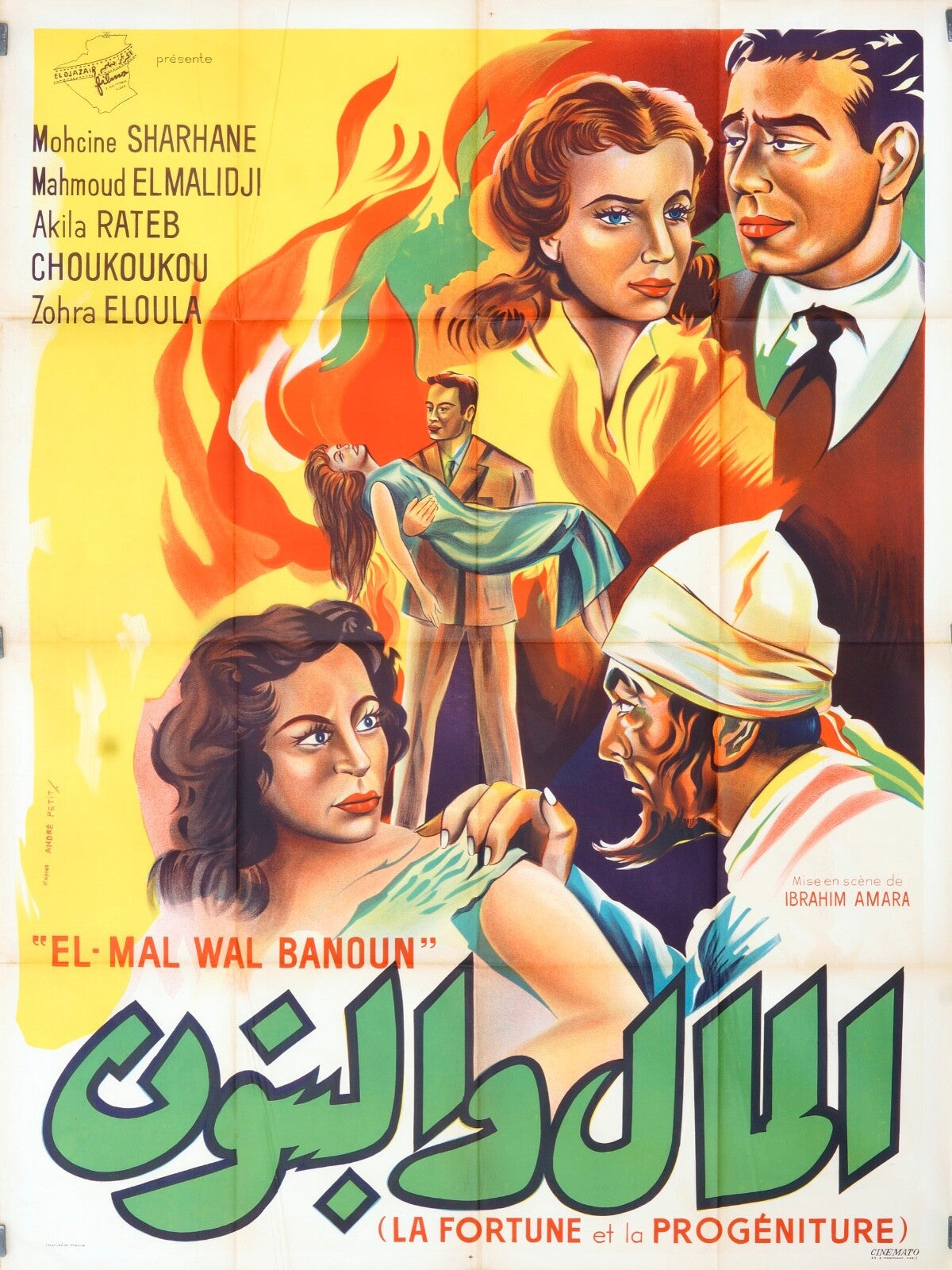 LA FORTUNE ET LA PROGÉNITURE MOHCINE SHARHANE 120X160 MOVIE POSTER ORIGINAL