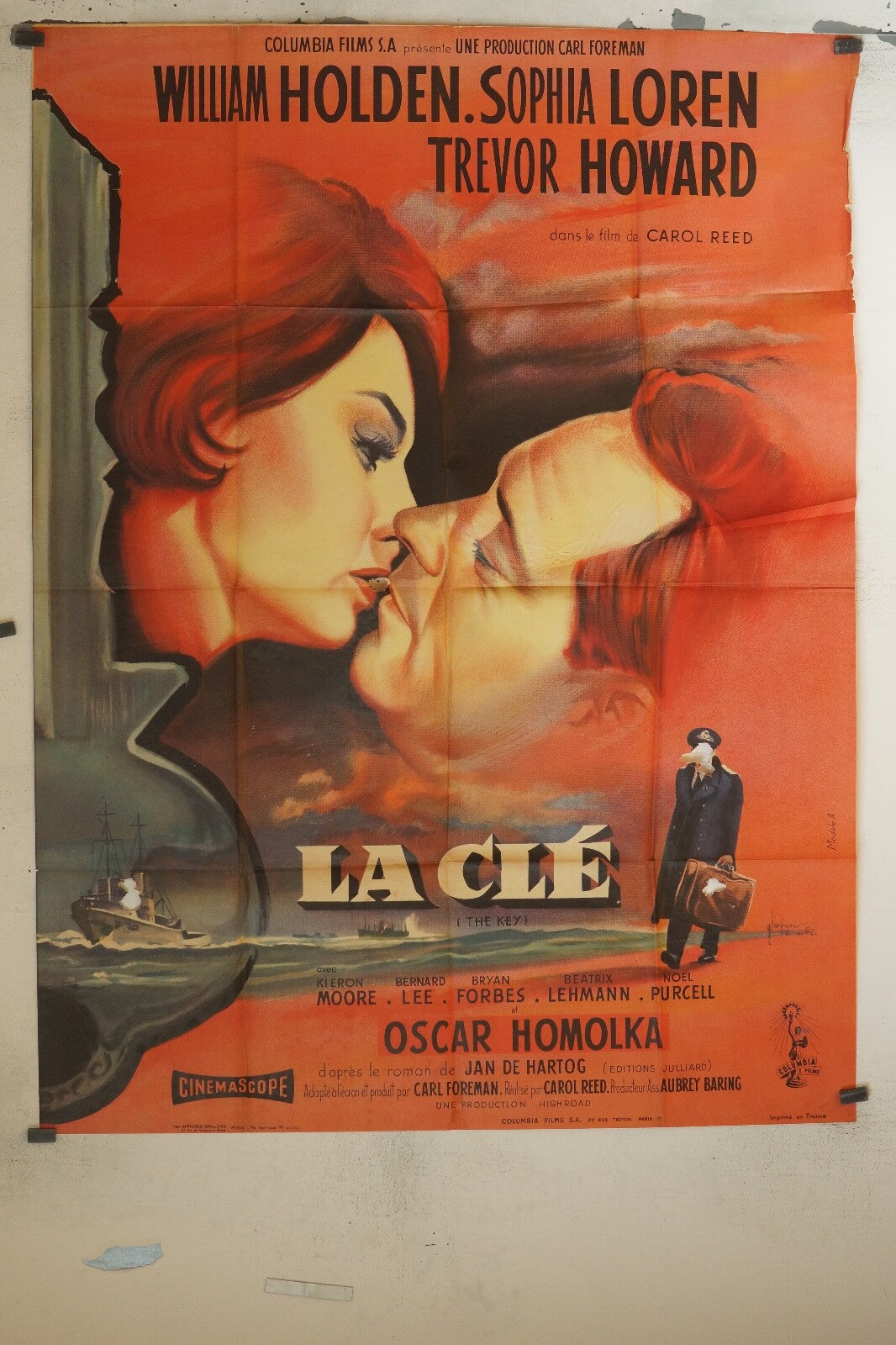 LA CLÉ MOVIE POSTER ORIGINAL 120x160 WILLIAM HOLDEN – SOPHIA LOREN
