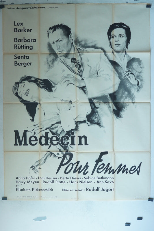 MÉDECIN POUR FEMMES POSTER ORIGINAL 120x160 LEX BARKER -BARBARA RUTTING