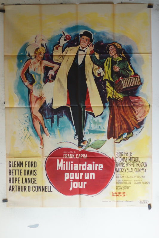 MILLIARDAIRE POUR UN JOUR ORIGINAL MOVIE POSTER 120x160 Glenn Ford , Bette Davis