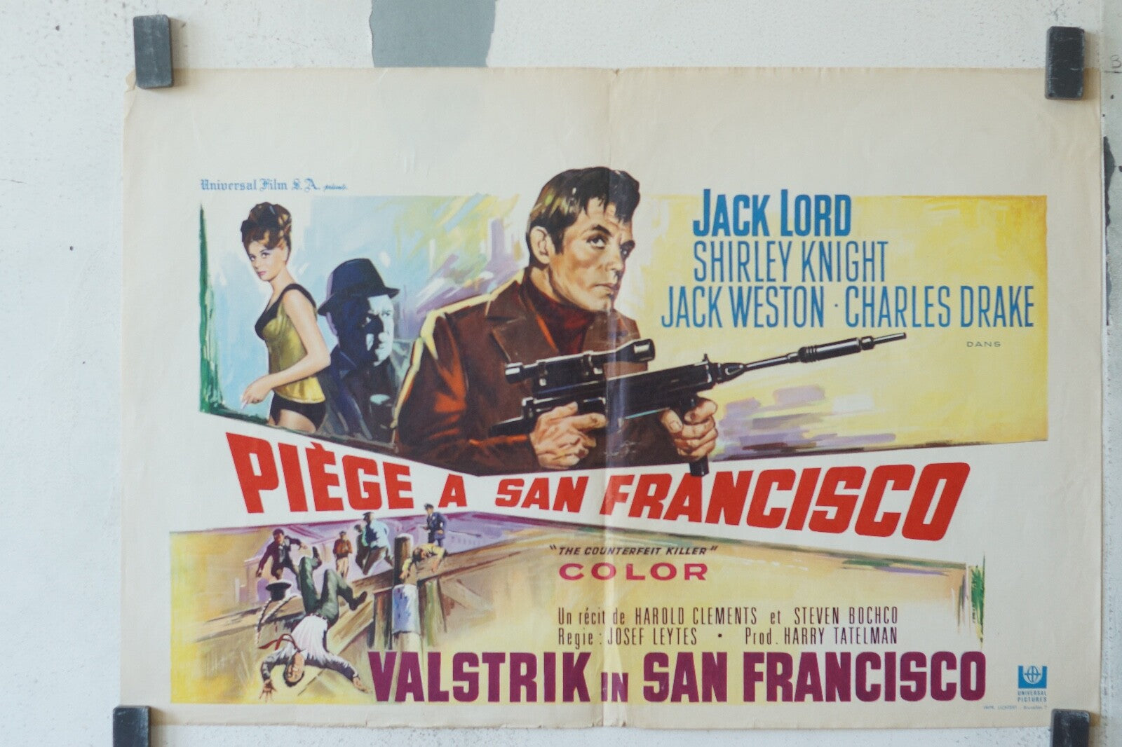 PIÈGE A SAN FRANCISCO (BELGE), 1968 MOVIE POSTER ORIGINAL 36 X 54 JACK LORD
