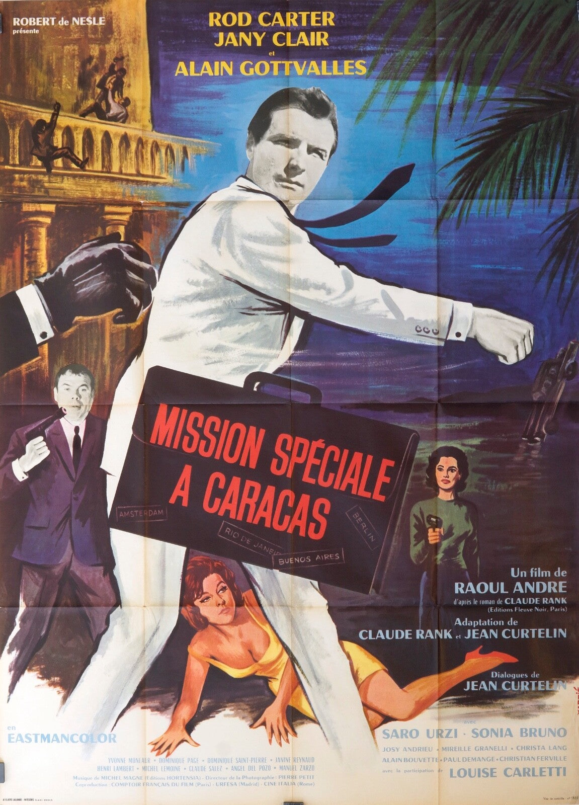 MISSION SPÉCIALE A CARACAS ROD CARTER MOVIE POSTER ORIGINAL 120x160