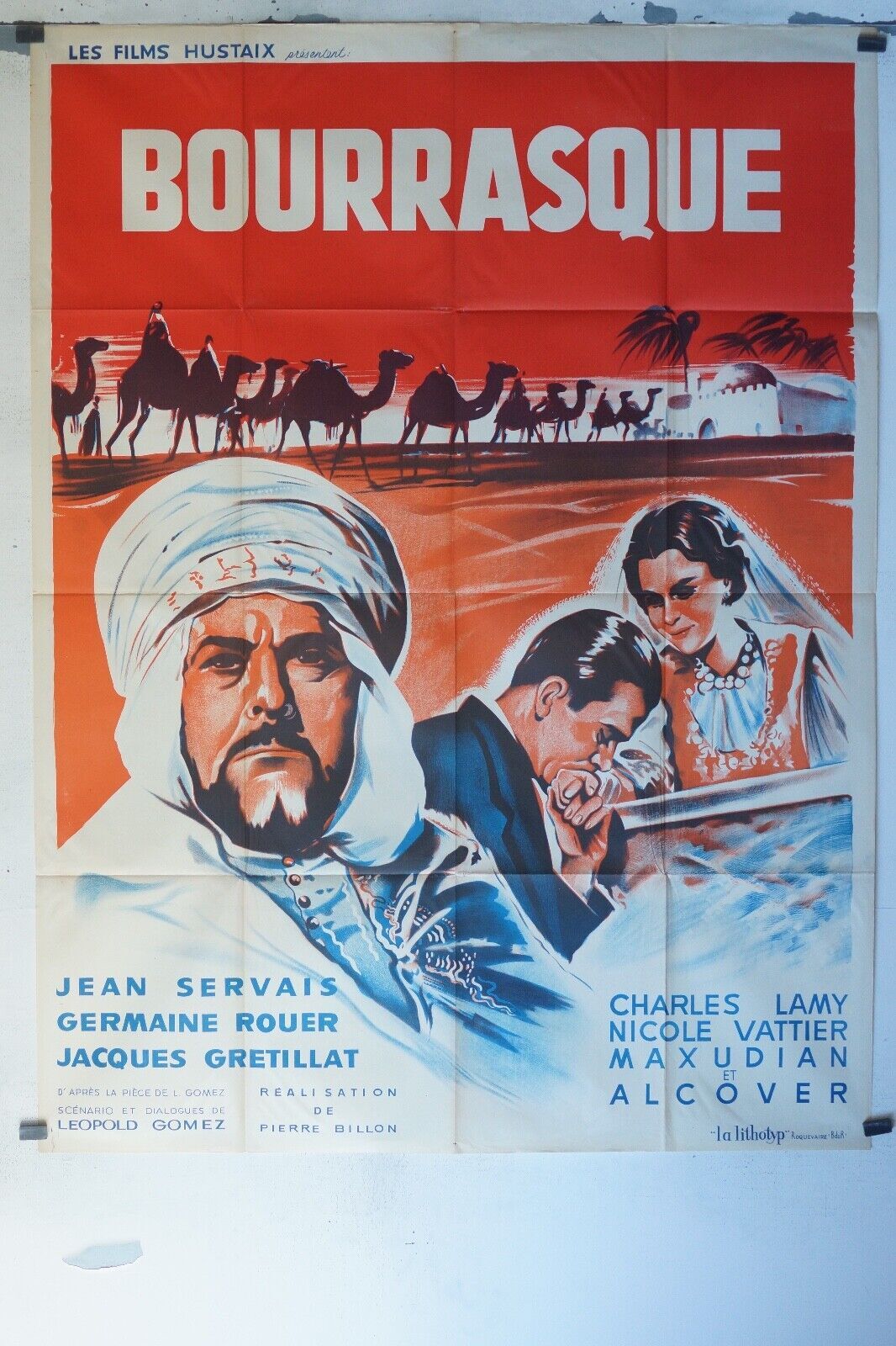 BOURRASQUE MOVIE POSTER ORIGINAL 120x160 JEAN SERVAIS