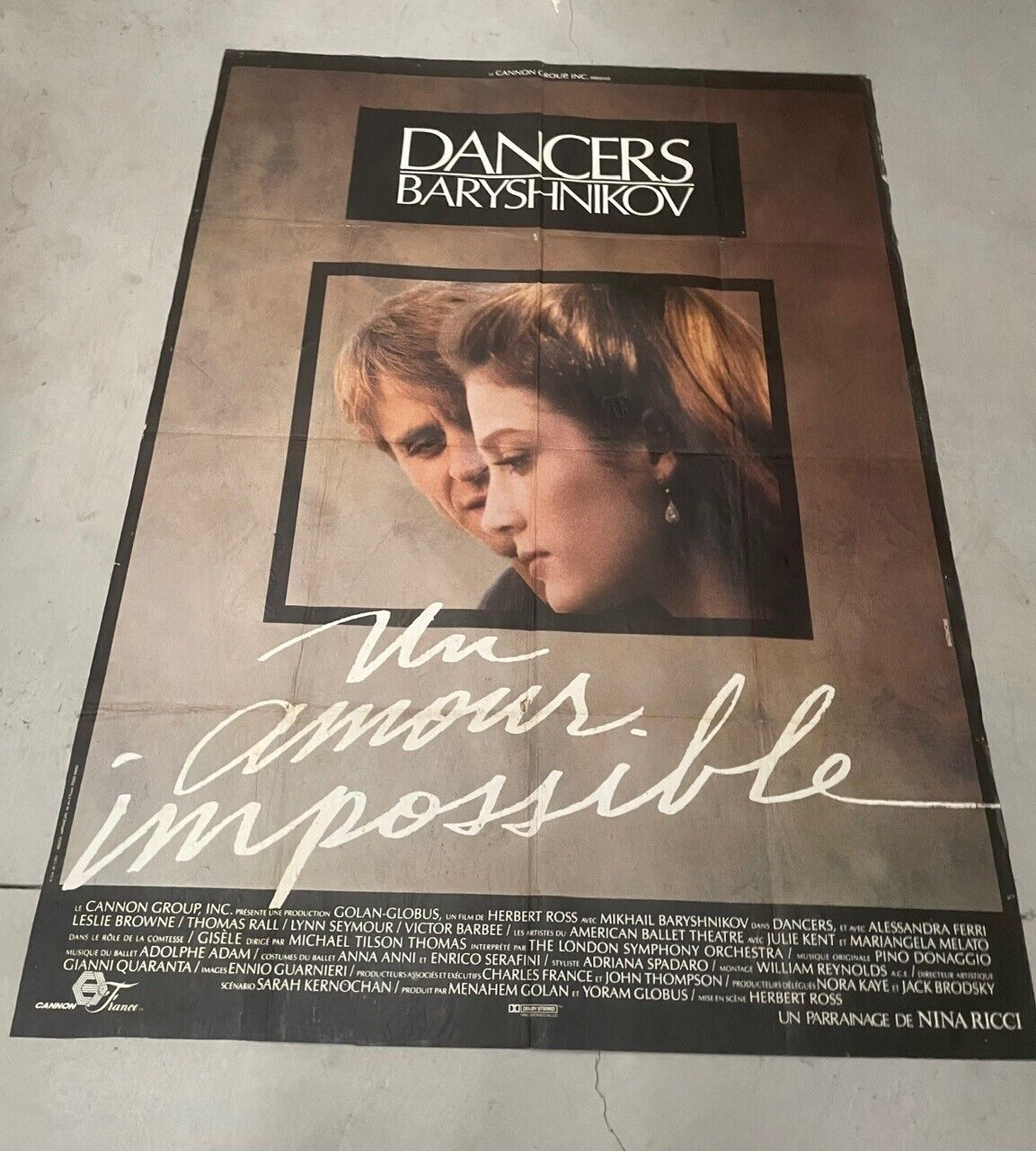 UN AMOUR IMPOSSIBLE, HERBERT ROSS, POSTER ORIGINAL SUR KRAFT 120X160