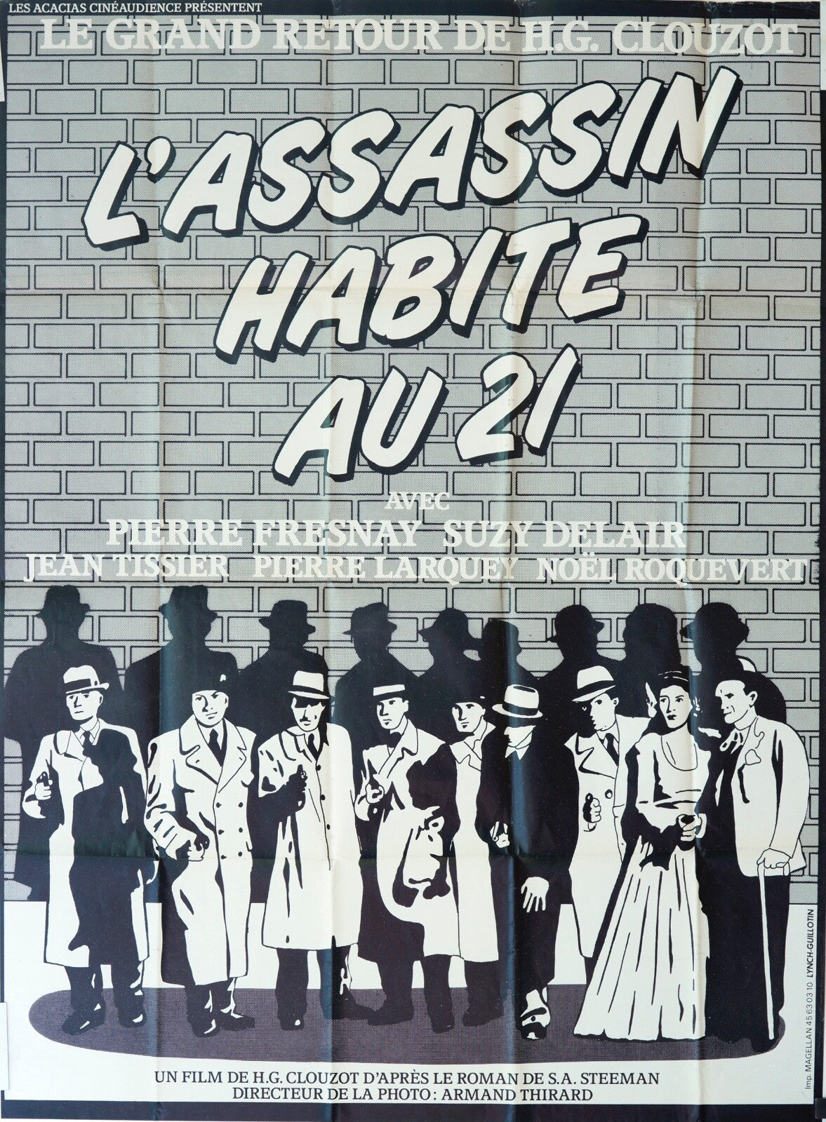 L’ASSASSIN HABITE 21 ORIGINAL MOVIE POSTER 120x160 PIERRE FRESNAY
