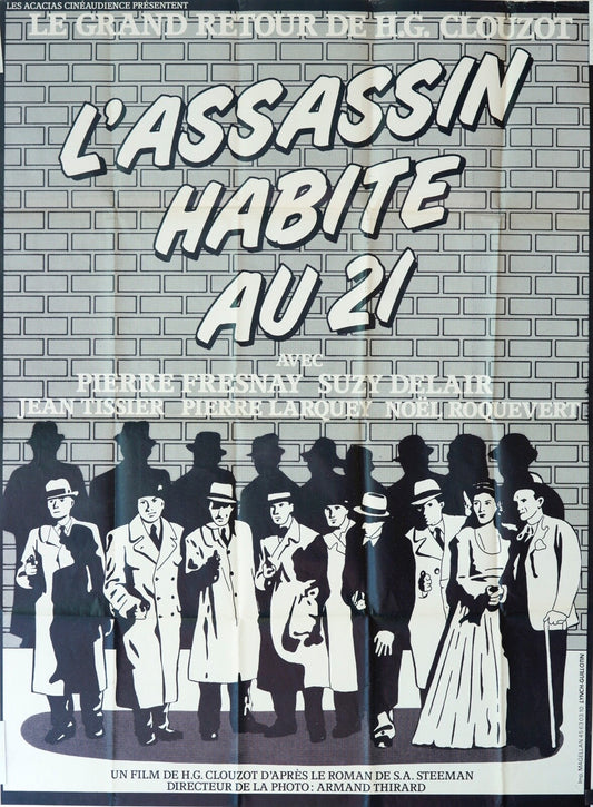 L’ASSASSIN HABITE 21 ORIGINAL MOVIE POSTER 120x160 PIERRE FRESNAY