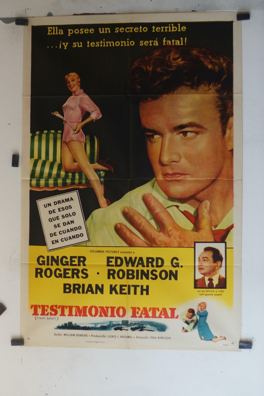 TESTIMONIO FATAL (70X100) ORIGINAL MOVIE POSTER GINGER ROGERS – EDWARD G ROBINS