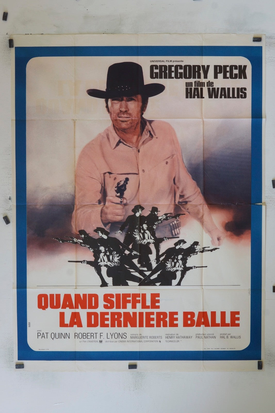 QUAND SIFFLE LA DERNIÈRE BALLE GRÉGORY PECK MOVIE POSTER ORIGINAL 120x160