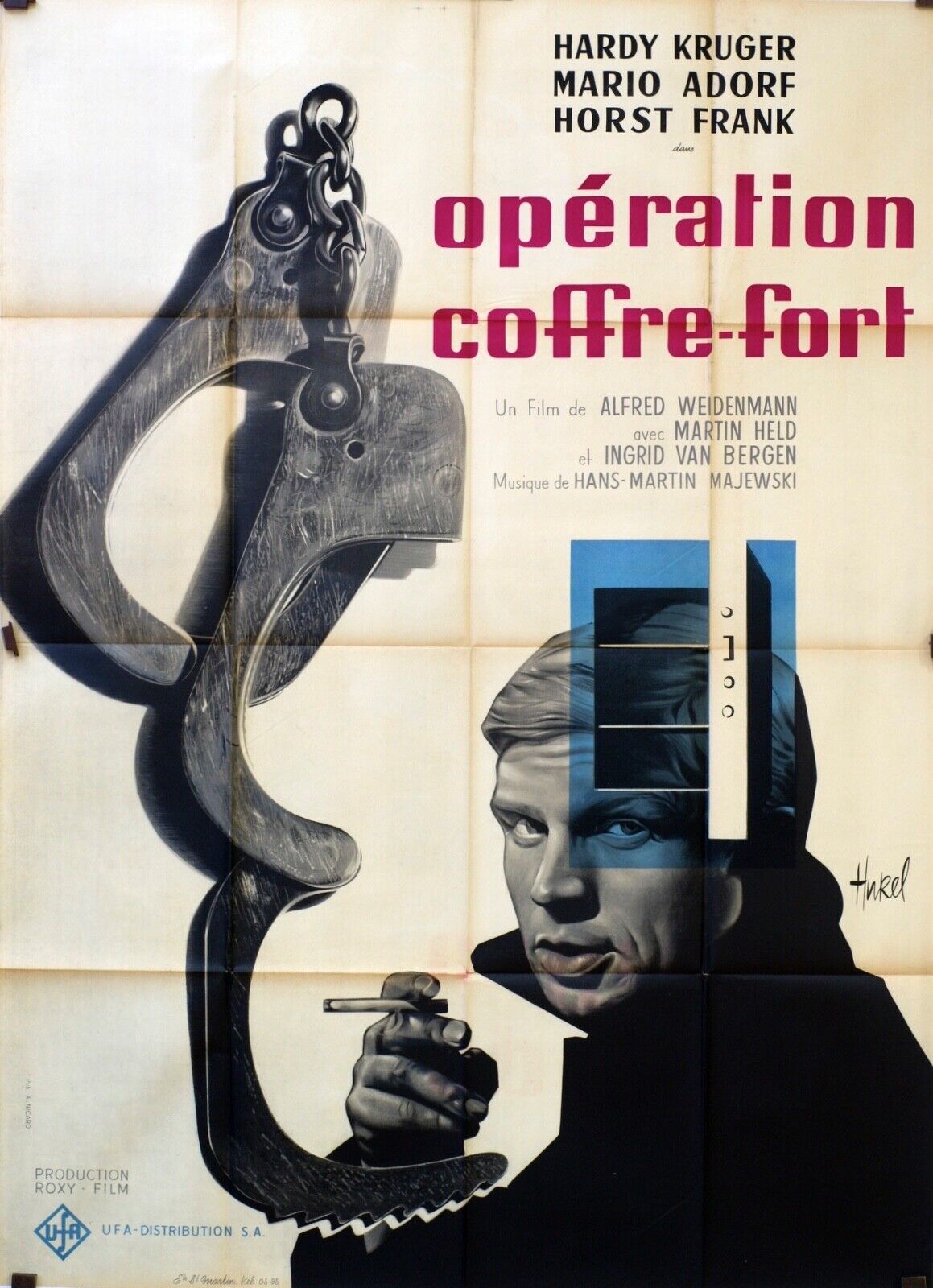 OPÉRATION COFFRE-FORT ORIGINAL MOVIE POSTER 120x160 HARDY KRUGER