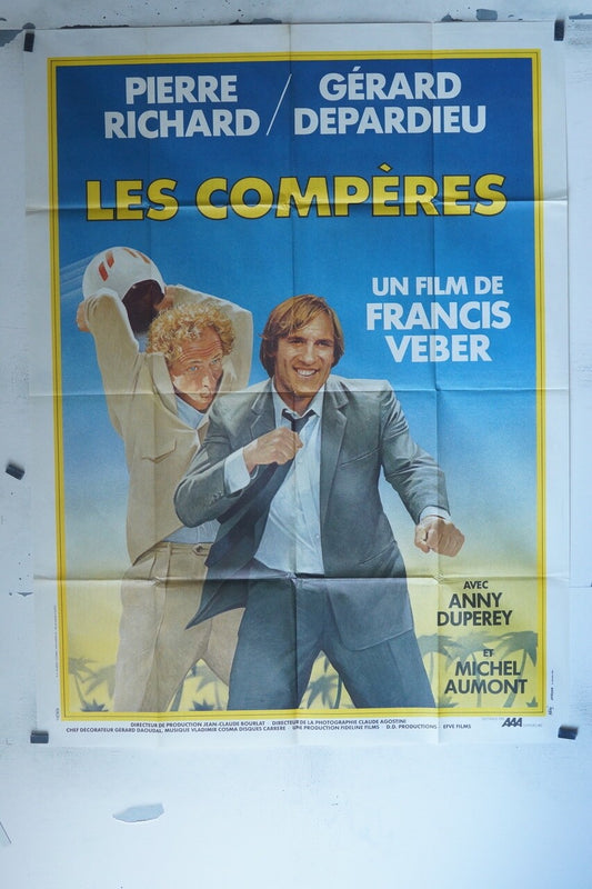 LES COMPÈRES MOVIE POSTER ORIGINAL 120x160 PIERRE RICHARD – GÉRARD DEPARDIEU