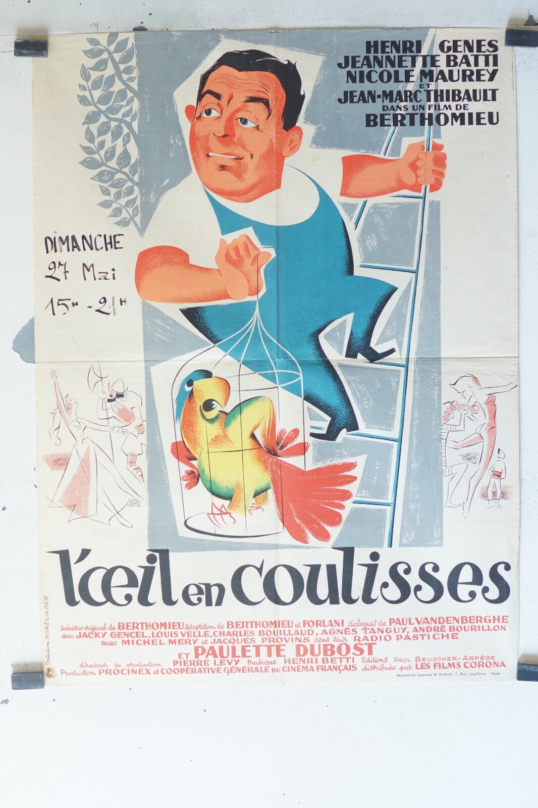 ŒIL EN COULISSES (L’) MOVIE POSTER ORIGINAL (60X80) Henri Génés 