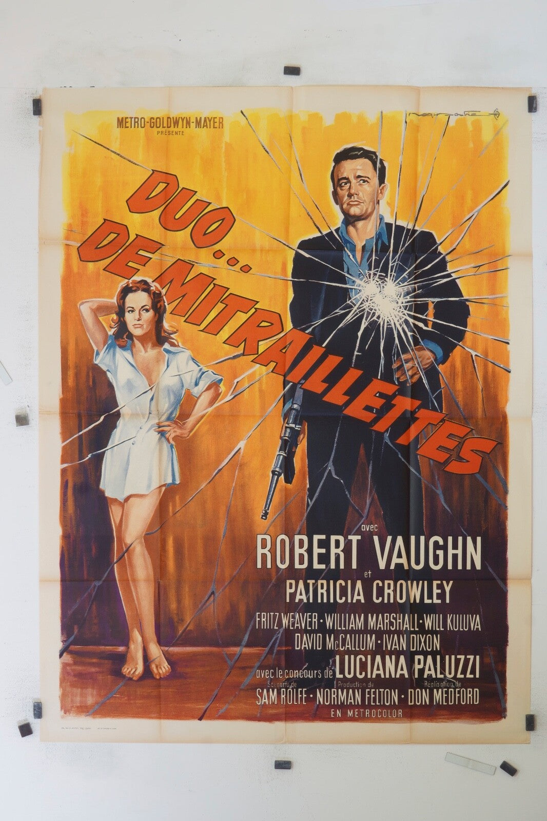 DUO DE MITRAILLAITTES ROBERT VAUGHN 120x160 ORIGINAL MOVIE POSTER