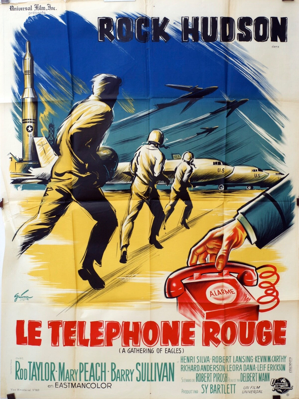 LE TÉLÉPHONE ROUGE Movie poster ORIGINAL (120x160) ROCK HUDSON