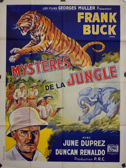 MYSTÈRES DE LA JUNGLE  FRANCK BUCK MOVIE POSTER ORIGINAL 120x160