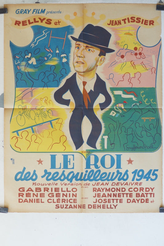 ROI DES RESQUILLEURS 1945 (LE) MOVIE POSTER ORIGINAL (60X80) Rellys 