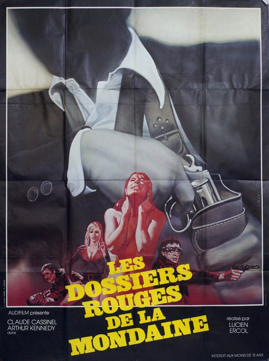LES DOSSIERS ROUGES DE LA MONDAINE  CLAUDE CASSINEL POSTER ORIGINAL 120x160