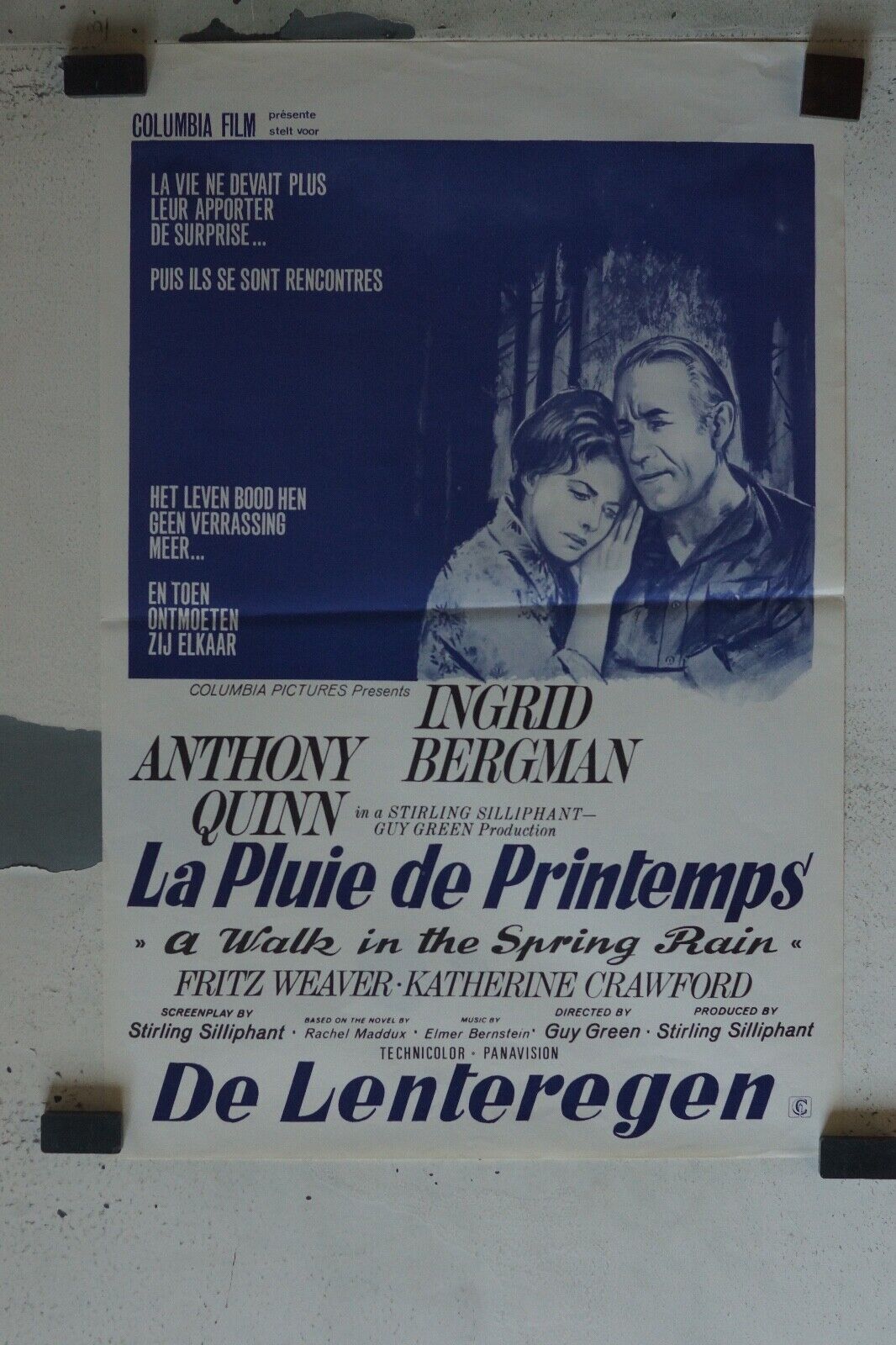 LA PLUIE DE PRINTEMPS ORIGINAL MOVIE POSTER 55X37 ANTHONY QUINN