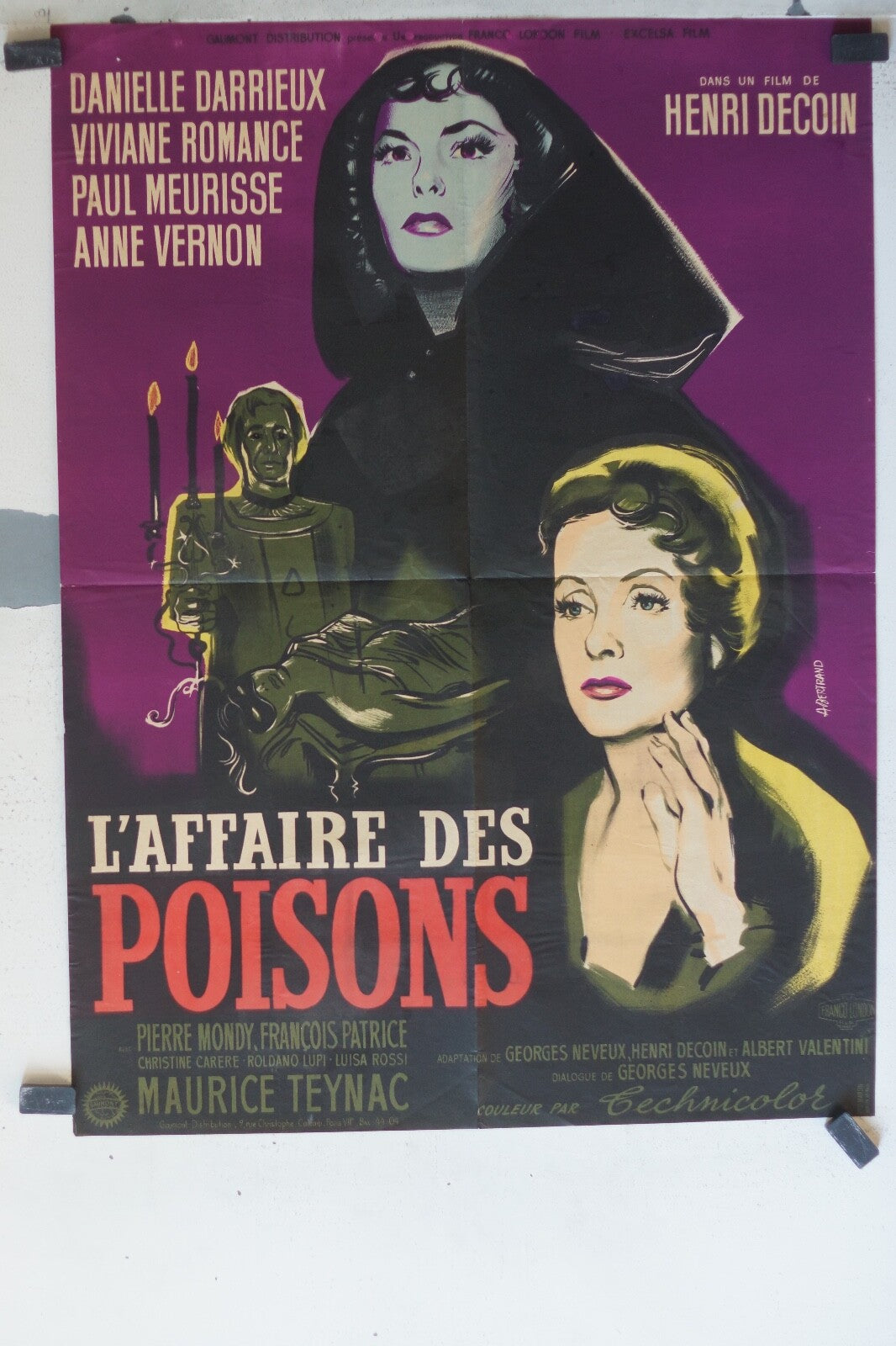AFFAIRE DES POISONS (L’) POSTER ORIGINAL 60x80 Danielle Darrieux , Viviane Roman
