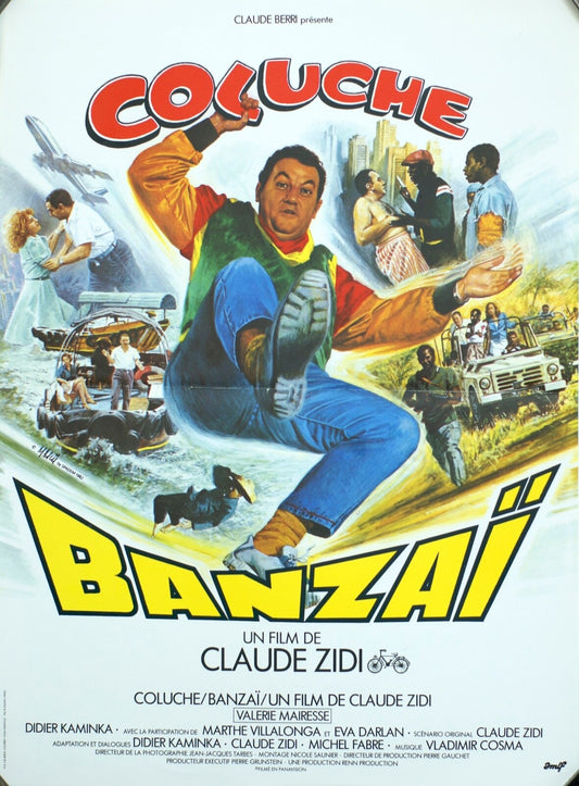BANZAI POSTER ORIGINAL COLUCHE 40X60