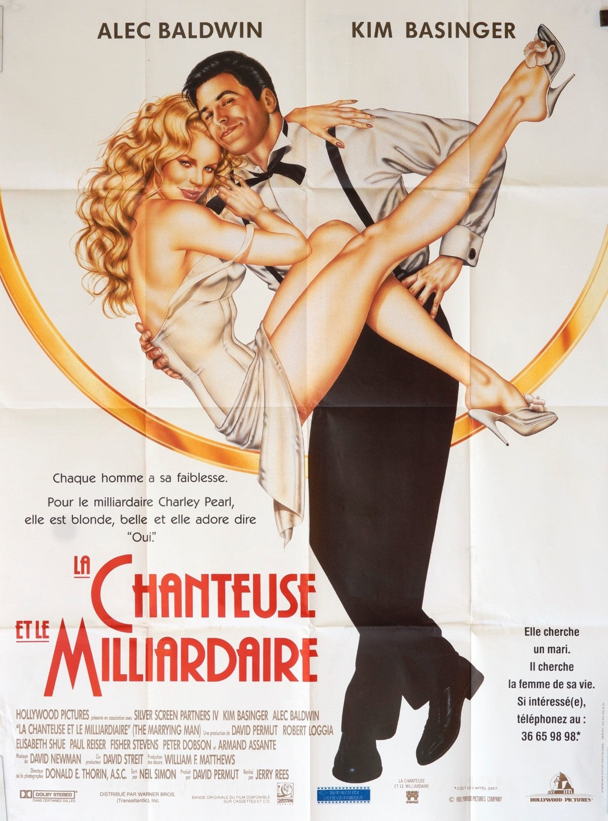 LA CHANTEUSE ET LE MILLIARDAIRE ALEC BALDWIN movie poster ORIGINAL 120x16