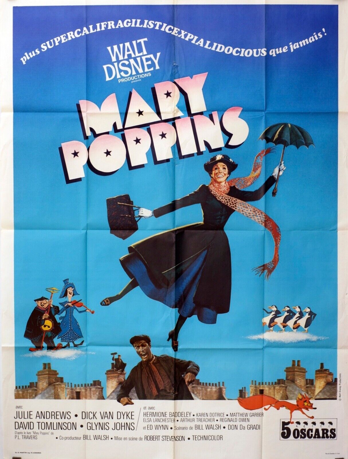 MARY POPPINS MOVIE POSTER ORIGINAL 120x160 WALT DISNEY
