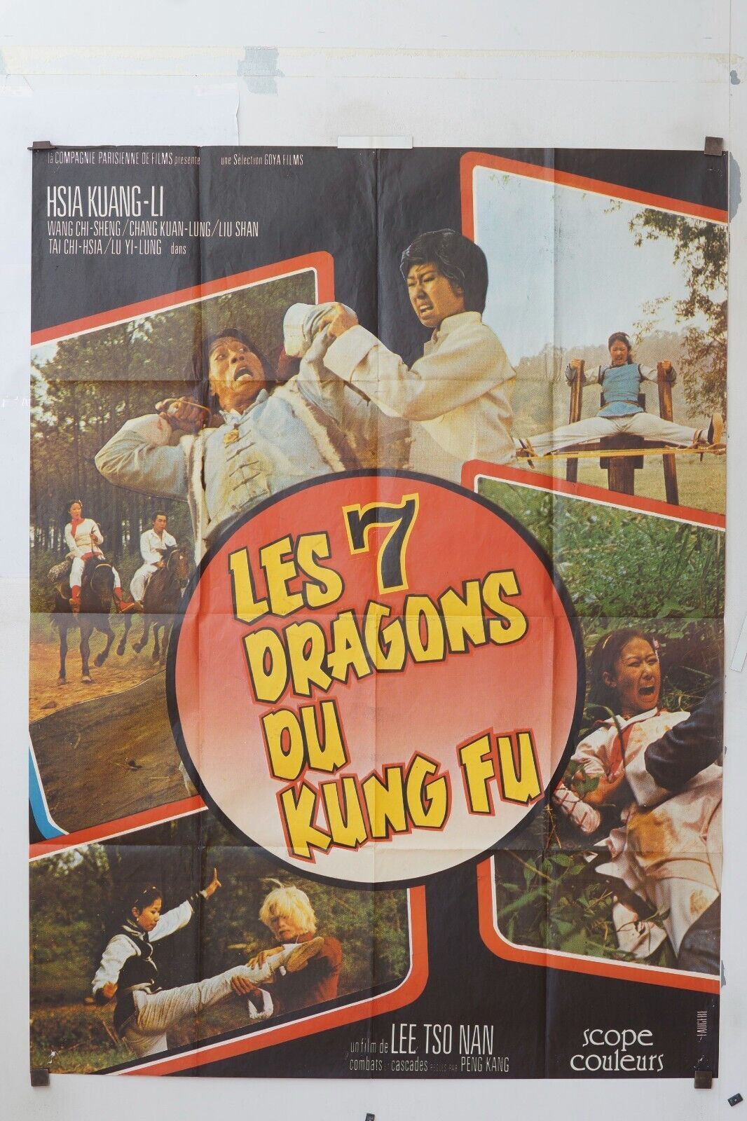 LES 7 DRAGONS DU KUNG FU MOVIE POSTER ORIGINAL 120x160, KUNG-FU, HSIA KUANG-LI