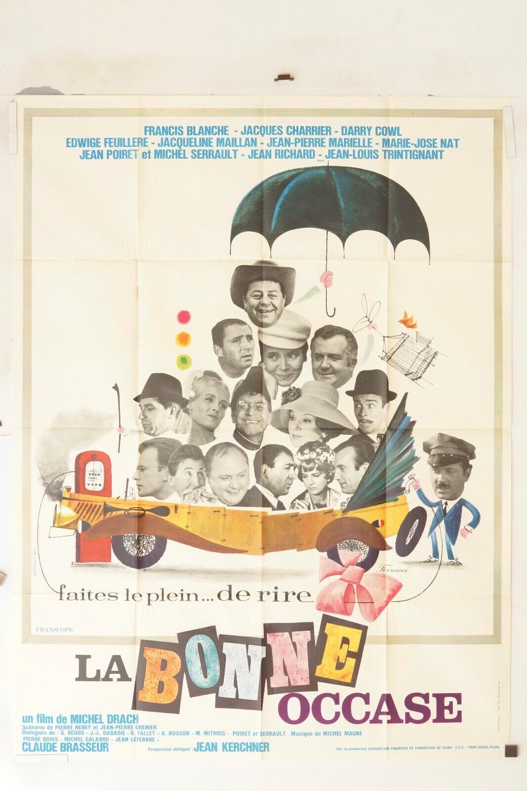 LA BONNE OCCASE 120X160 ORIGINAL MOVIE POSTER CLAUDE BRASSEUR