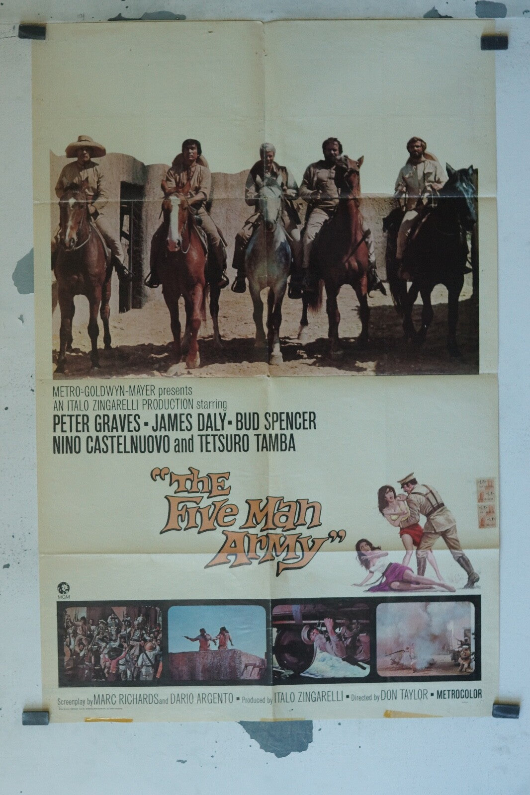 THE FIVE MAN ARMY MOVIE POSTER ORIGINAL VINTAGE (70X100) PETER GRAVES