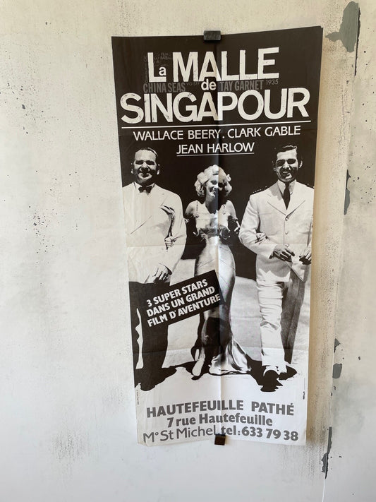 LA MALLE DE SINGAPOUR POSTER ORIGINAL 49x120 WALLAE BEERY – CLARK GABLE