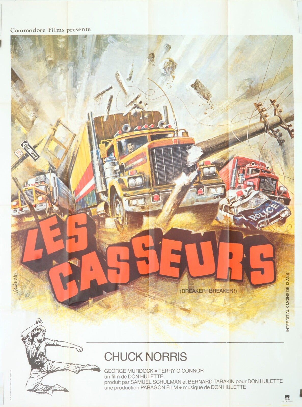 LES CHASSEURS ORIGINAL MOVIE POSTER 120x160 CHUCK NORRIS