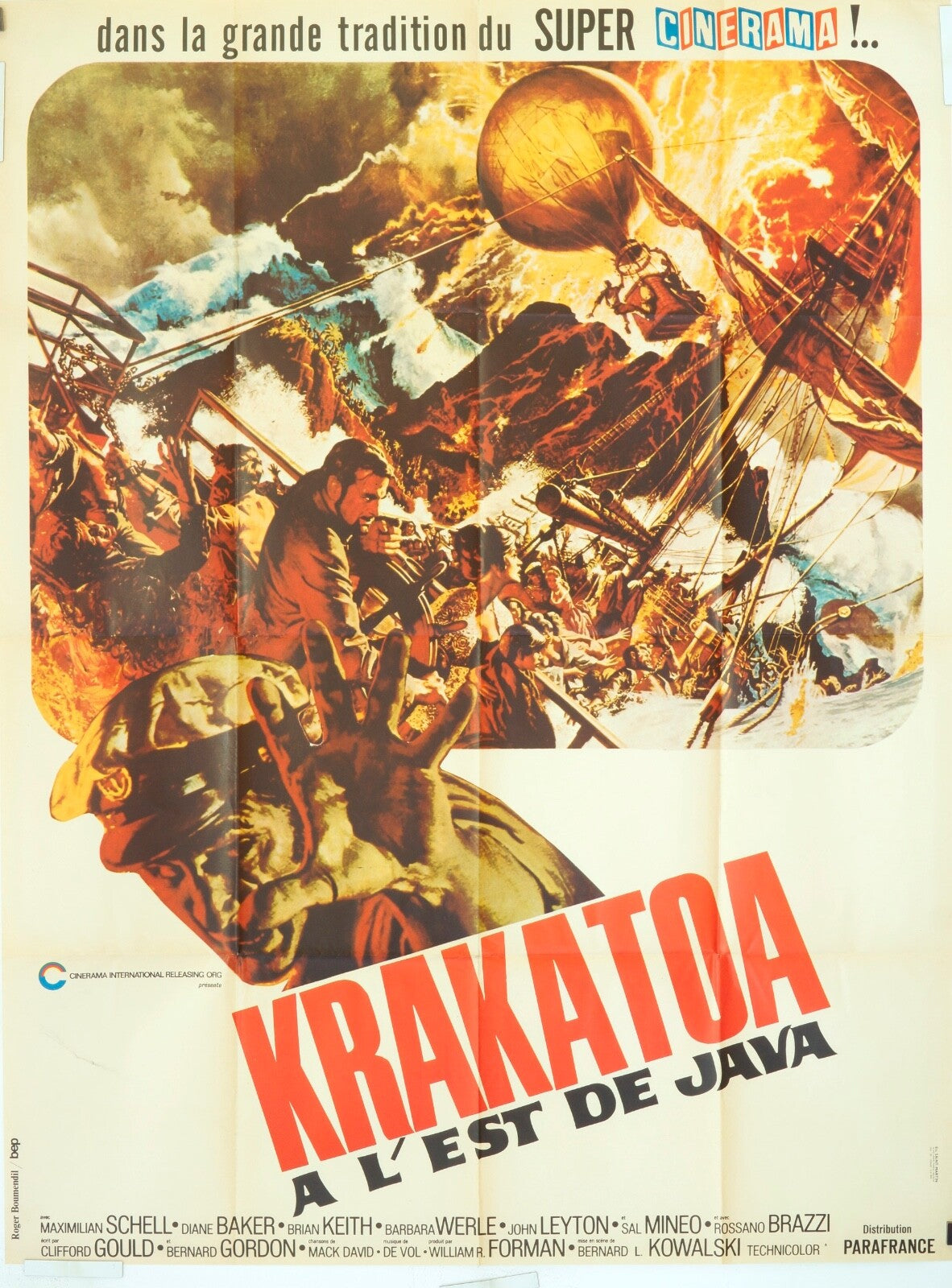 KRAKATOA À L’EST DE JAVA 120X160 ORIGINAL MOVIE POSTER  MAXIMILIEN SCHELL